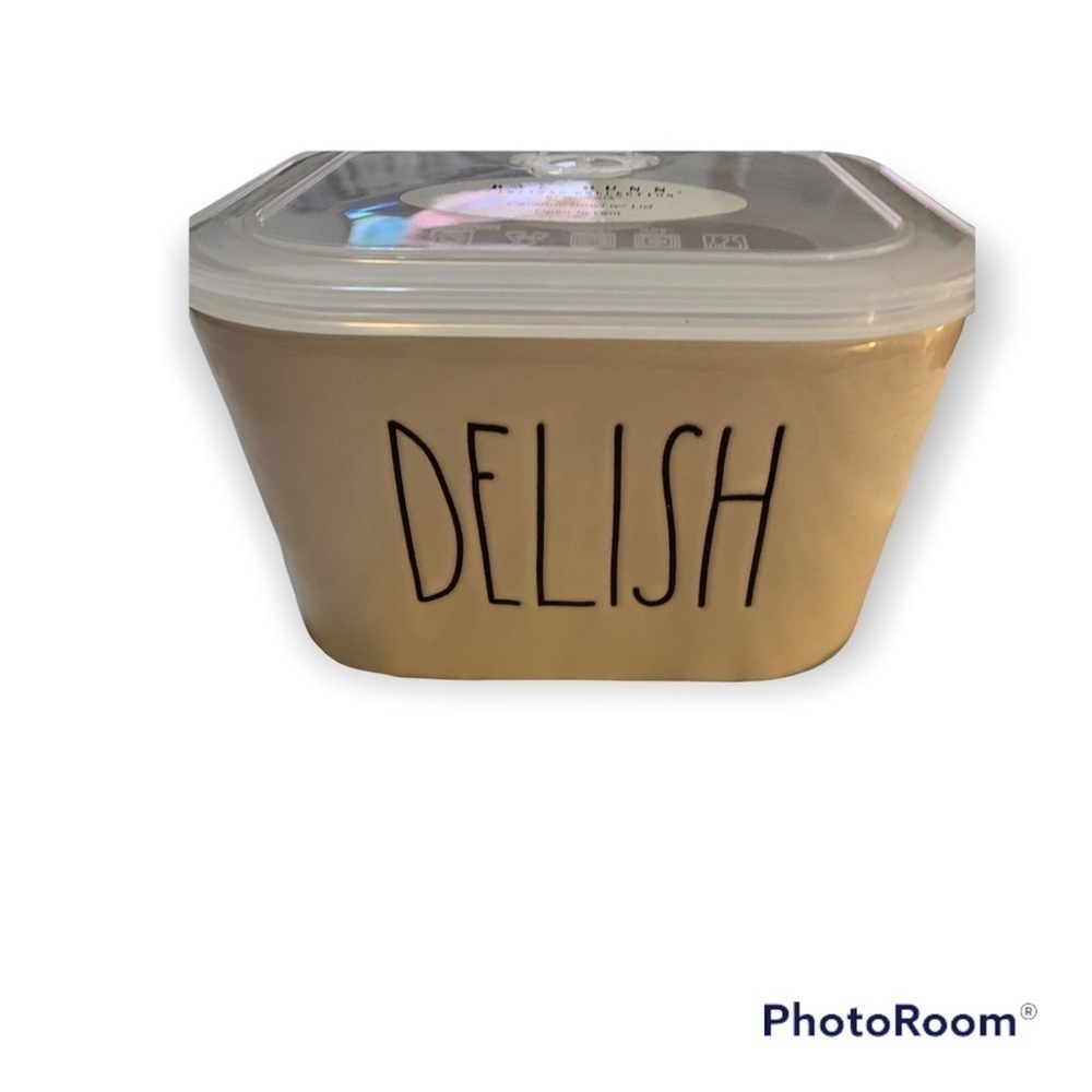 𝅺RAE Dunn Delish Ceramic Food Storage Container - NWT